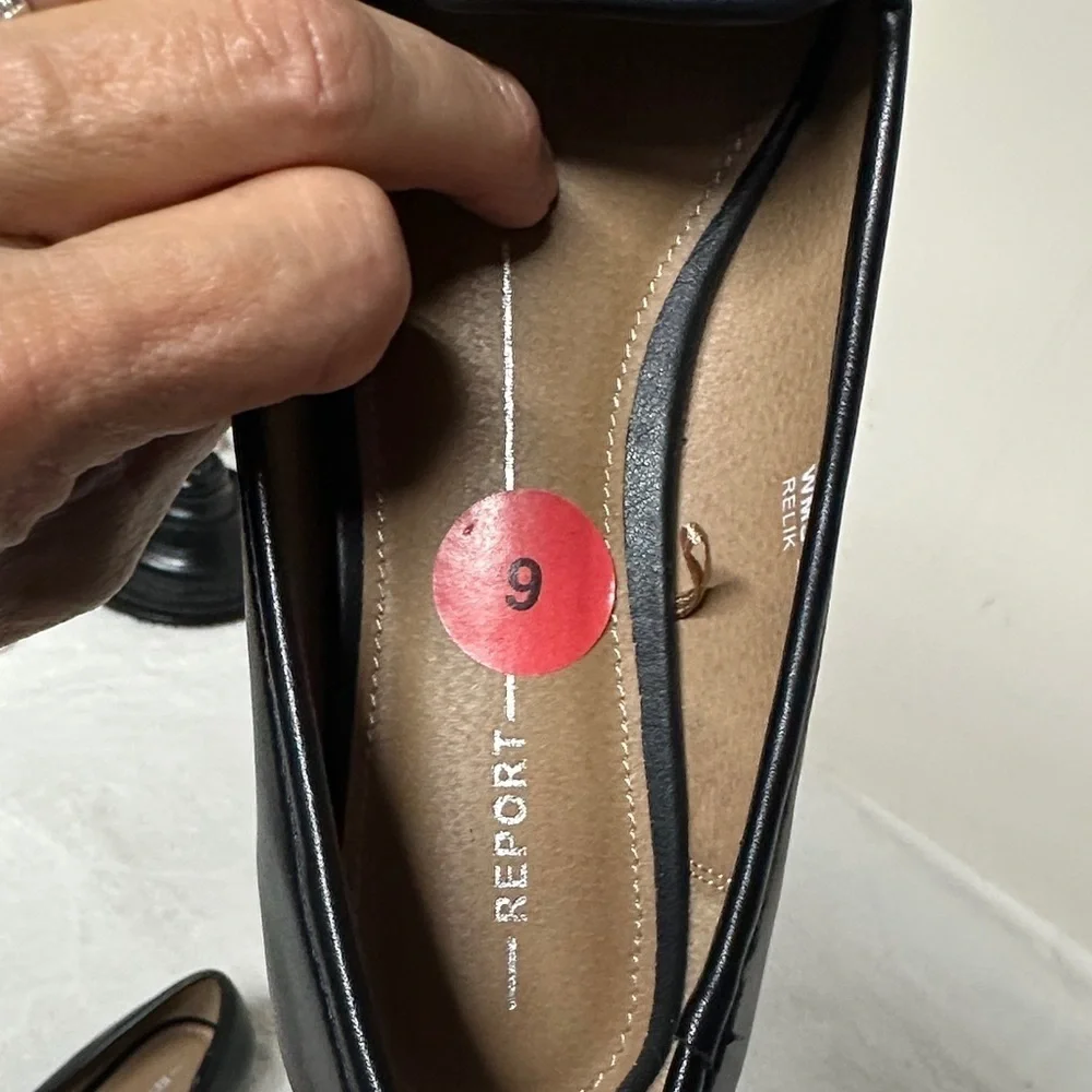 Report Black Loafers with Gold Chain Detail